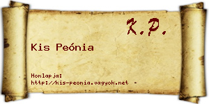 Kis Peónia névjegykártya